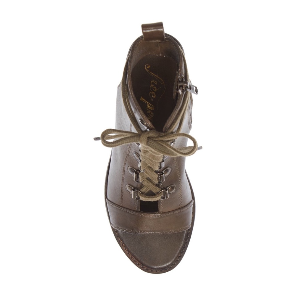 NEW Free People Brown Open Toe Leather Booties City of Lights Size EU40 US10 - Picture 7 of 14